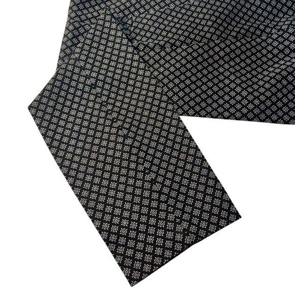 CYNTHIA ROWLEY ANKLE PANTS SIZE 2 BLACK/WHITE/MUSTARD GEOMETRIC STRETCH - Picture 4 of 9